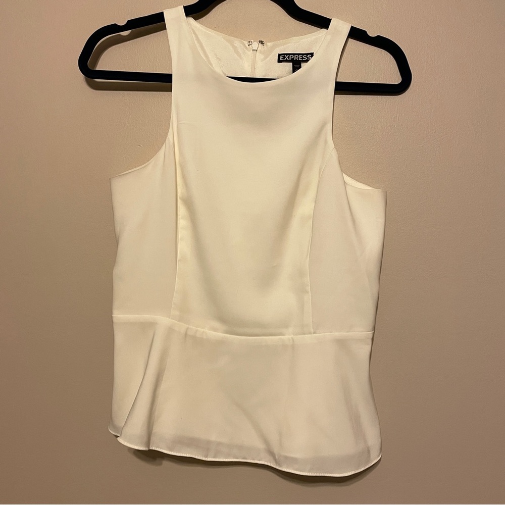 Express white peplum blouse S
